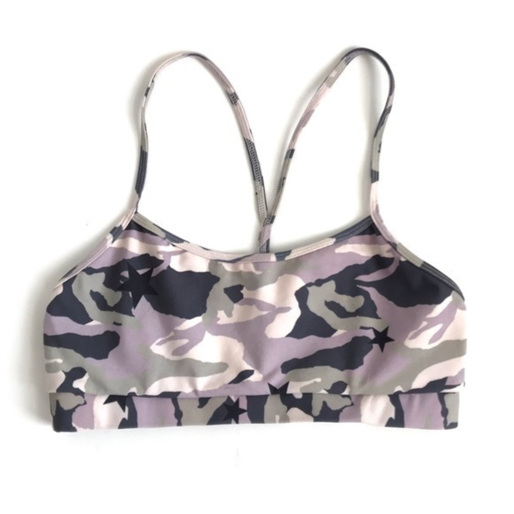 Monrow Equinox Dusty Pink Camo Sports Bra Size Small